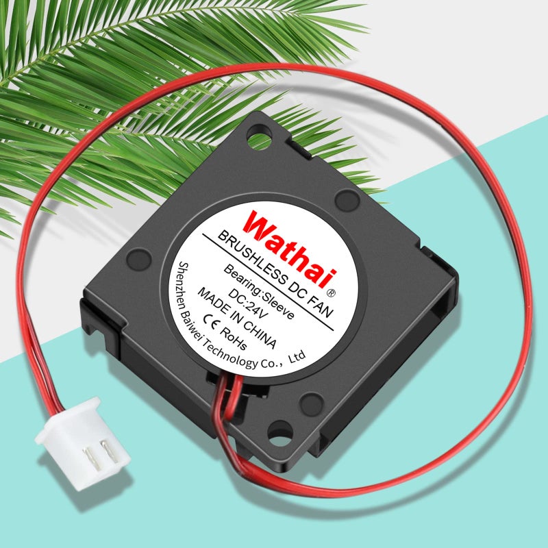 Wathai 2Packs Wathai 30mm 24V Blower Fan Brushless Exhaust Fan 2pin 30 x 30 x 10mm for DIY Cooling Single Board Computer, Custom Setu, Hotend - Image 5